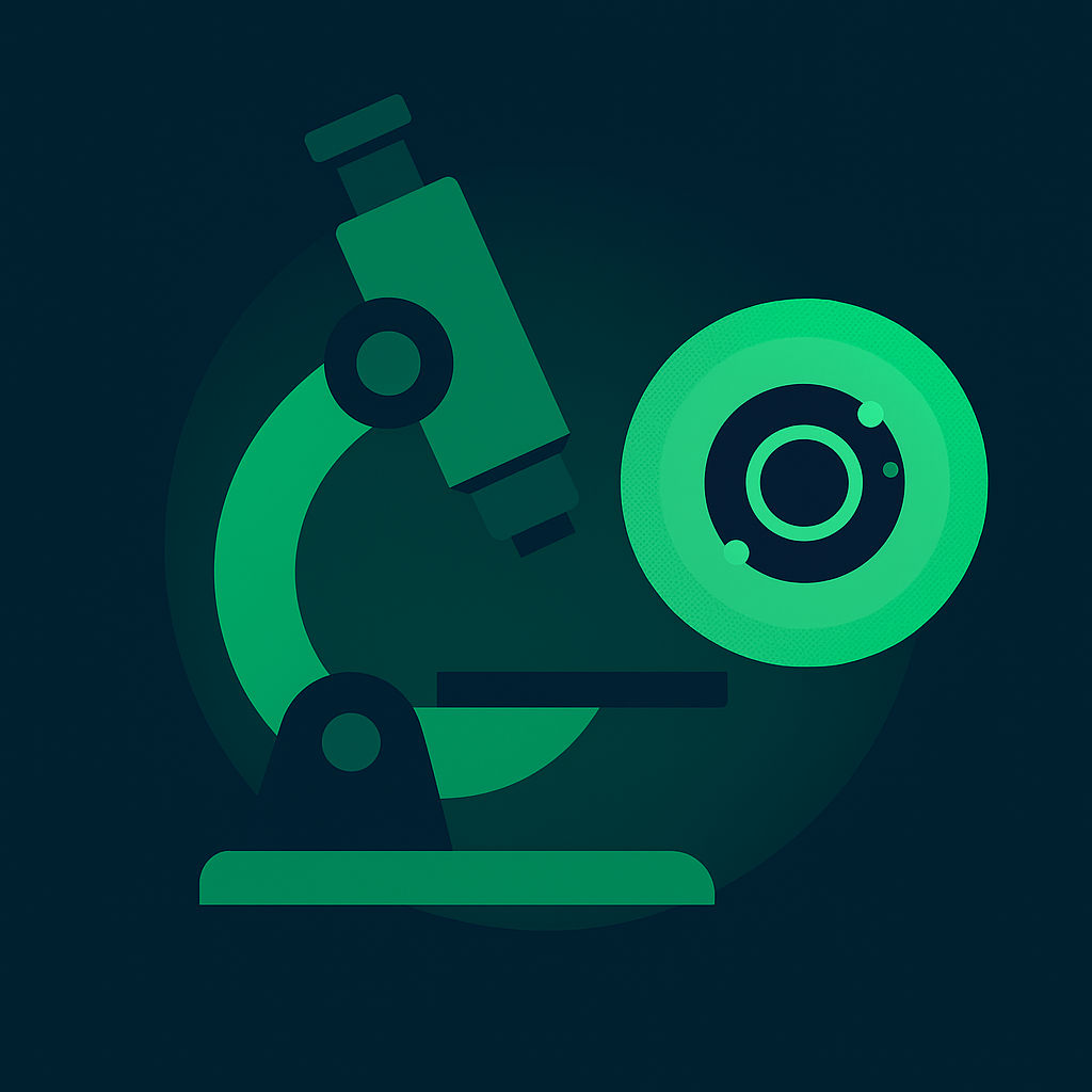 Scientific microscope with magnifying glass representing deep analysis, investigation, and evidence-based problem discovery